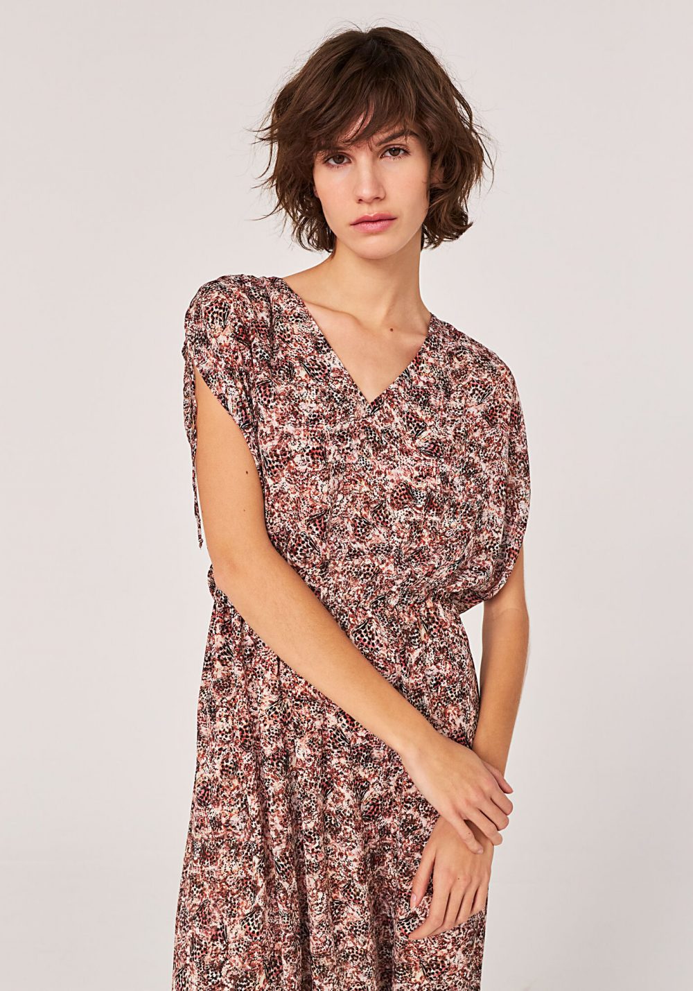 IKKS-ROBE LONGUE EN VOILE IMPRIME PAPILLONS AVEC LACETS FEMME-BU30135-03_5