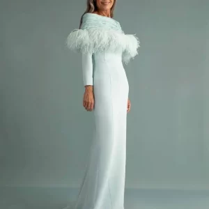 Vestido ceremonia plumas VICTORIA COLLECTION