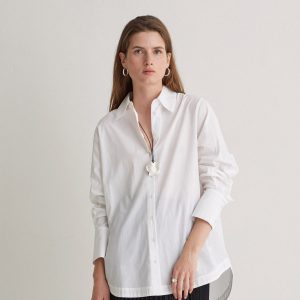 Camisa popelín algodón orgánico blanco