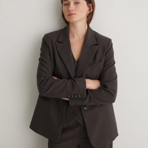Blazer traje pata de gallo marrón