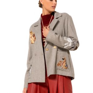 Blazer recto con bordado