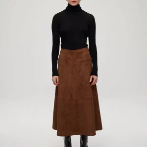 HEARST SUEDE - Falda midi efecto ante