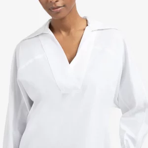 Blusa de popelina con cuello polo