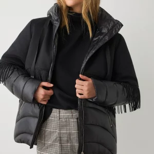 Chaqueta acolchada con flecos