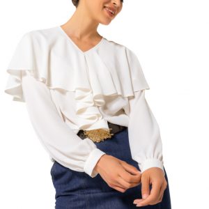 Blusa holgada con efecto volante