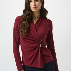 Top cruzado ajustado de crepé JOSEPH RIBKOFF