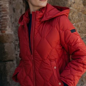 Parka larga acolchada con capucha VAN-DOS