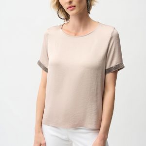 Top de satén reciclado con detalle de pedrería JOSEPH RIBKOFF