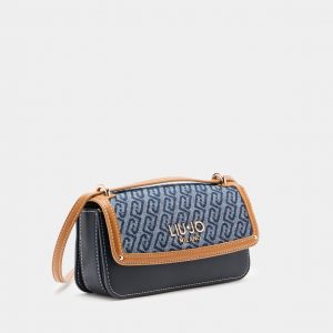 Bandolera pequeña de denim con jacquard LIUJO