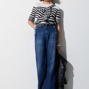 Vaqueros acampanados de talle alto con botones LIUJO