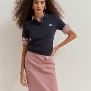 Falda lápiz con estampado de pata de gallo LION OF PORCHES