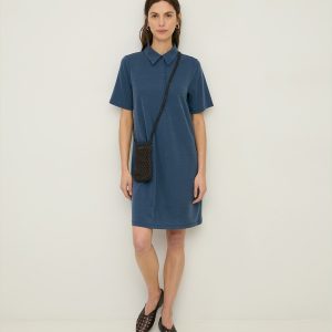 Vestido corto cuello polo YERSE (disponible en color caki)