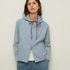 Chaqueta con capucha algodón rayas YERSE