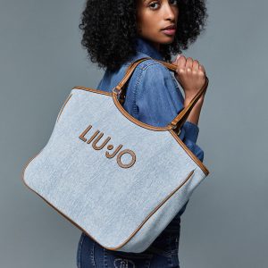 Bolso tote grande de denim LIUJO