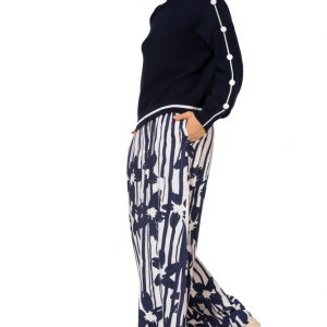 Pantalones con estampado floral y cintura elástica CAROLINE BISS