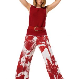 Pantalones palazzo con estampado y cintura elástica CAROLINE BISS