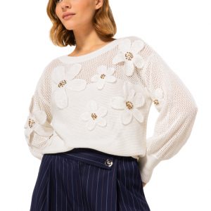 Suéter con apliques florales CAROLINE BISS