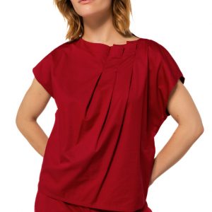 Top de algodón fino con detalle de pliegues CAROLUNE BISS