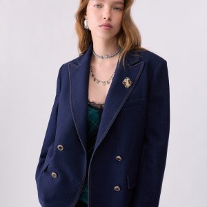 Blazer de mezclilla de doble botonadura LIUJO JEANS