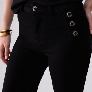 Jeans de campana con botones joya LIUJO