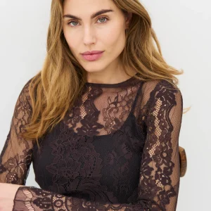 Blusa de encaje Marrón Essie NÜ DENMARK