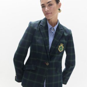 Americana cuadro escocés con escudo LOLA CASADEMUNT