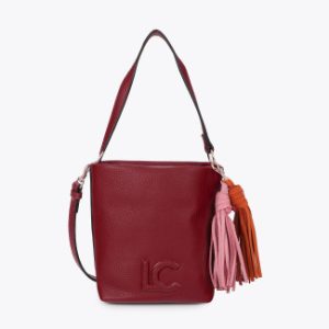 Bandolera granate con pompones LOLA CASADEMUNT