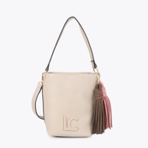 Bandolera crudo con pompones LOLA CASADEMUNT
