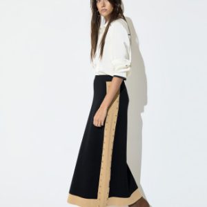 Falda tricot midi laterales contraste LOLA CASADEMUNT