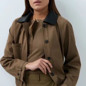 Chaqueta melange con cuello en contraste YAYA