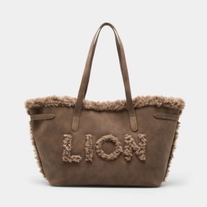 Bolso grande tipo tote con forro de piel LION OF PORCHES