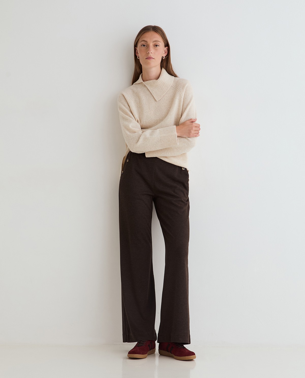 PANTALÓN ANCHO DE PUNTO YERSE - Imagen 1