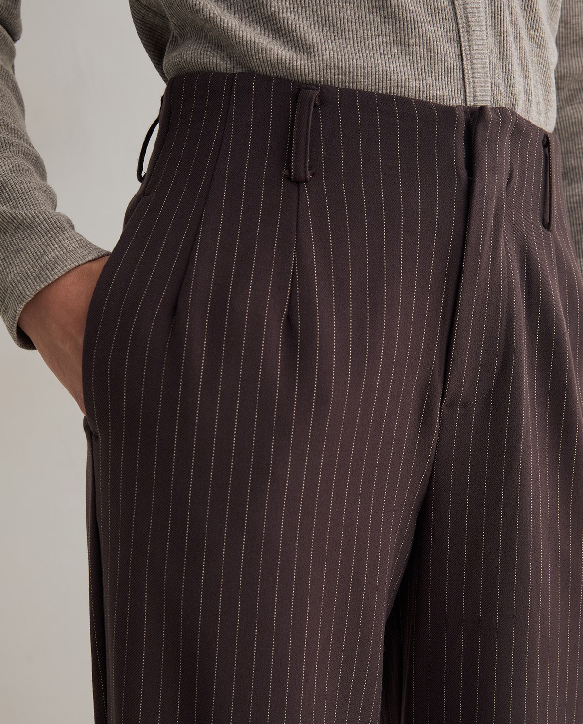 PANTALONES RECTOS RAYA DIPLOMÁTICA YERSE - Imagen 7