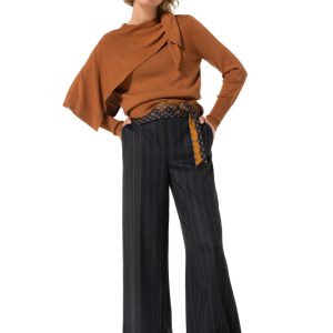 Pantalones de estilo urbano con cinturón de lazo, cintura normal CAROLINE BISS