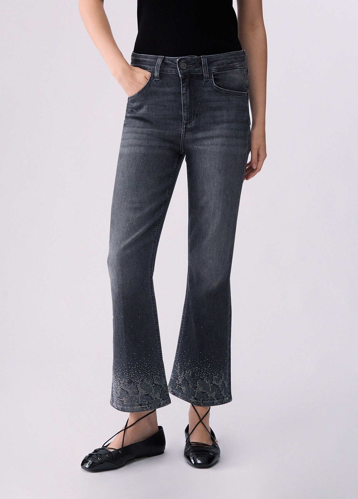 Vaqueros bootcut con strass LIUJO JEANS - Imagen 2
