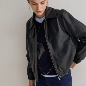 CAZADORA PIEL BOMBER YERSE