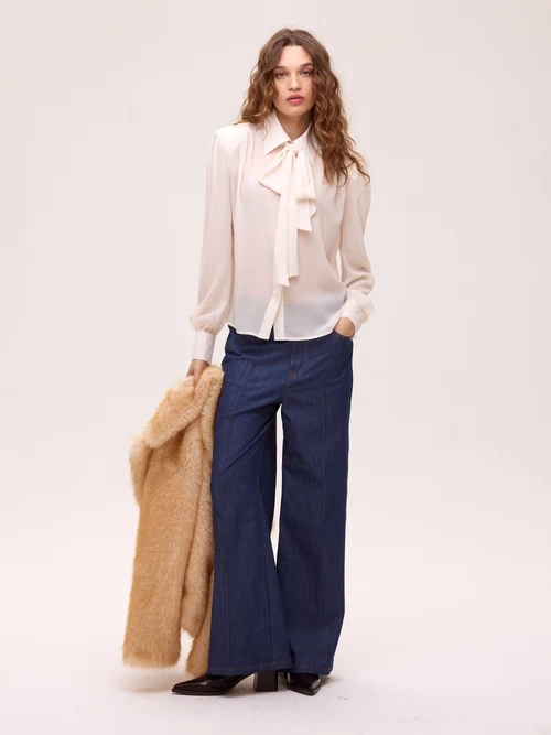 ALLURE WHITE - Camisa gasa textura color blanco MIOH - Imagen 2