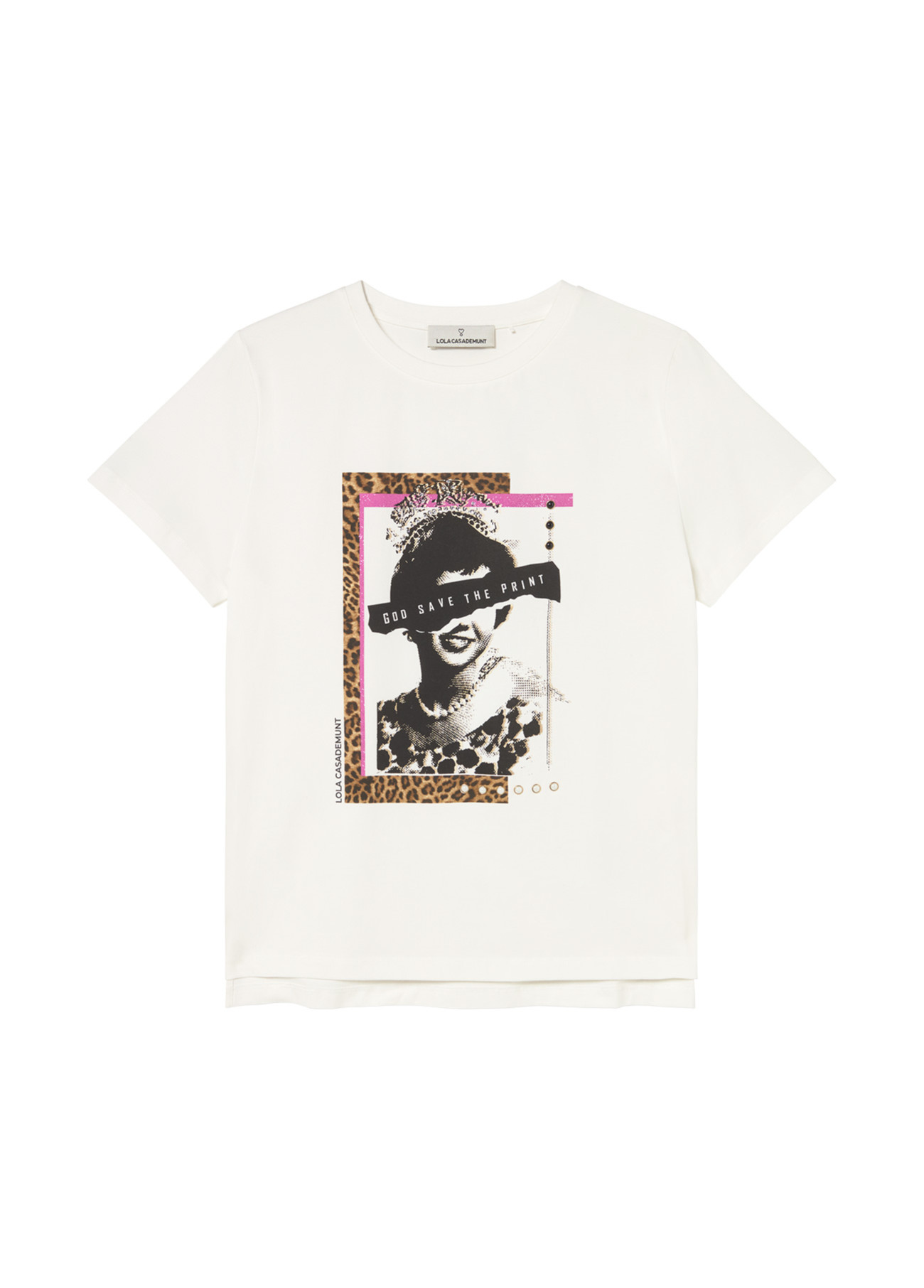 Camiseta blanca estampada LOLA CASADEMUNT - Imagen 3