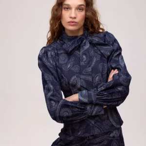 EARTH DENIM TOP - Camisa vaquera print paisley lazada MIOH