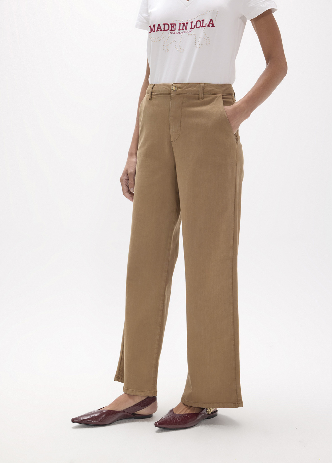 Pantalón largo recto de sarga LOLA CASADEMUNT - Imagen 3