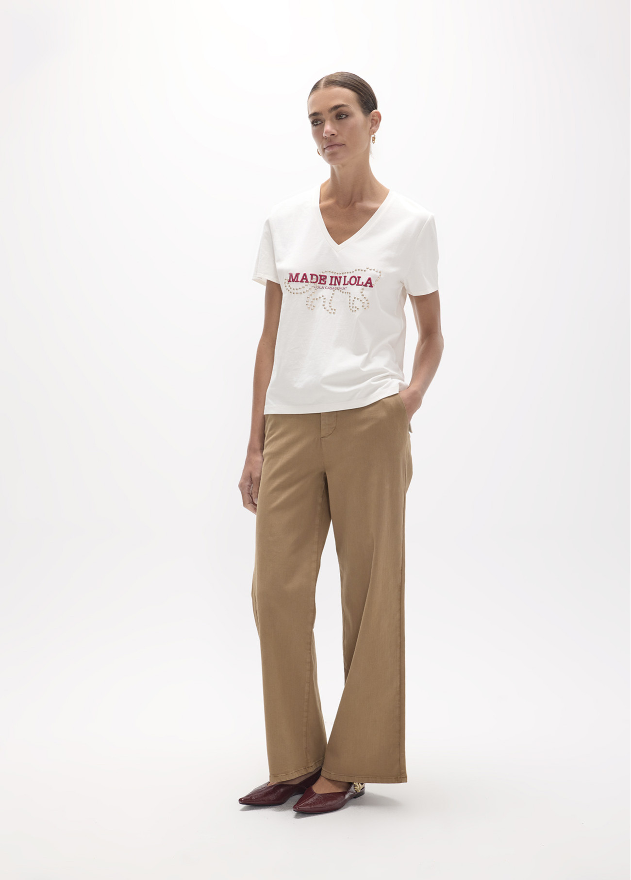 Pantalón largo recto de sarga LOLA CASADEMUNT - Imagen 1