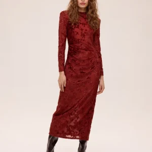 SOMBRA VELVET - Vestido midi terciopelo devoré flores MIOH