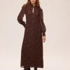 SUMMIT BROWN - Vestido amplio gasa lunares marrón MIOH - Thumbnail Image 3